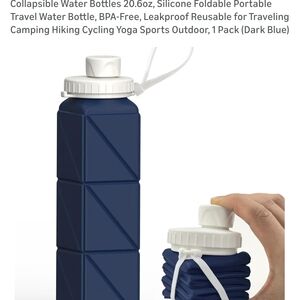 Silicone Foldable Water Bottle - Dark Blue